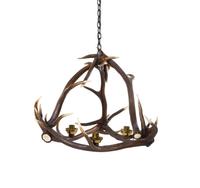 Two Three-Light Antler-Form Chandeliers
