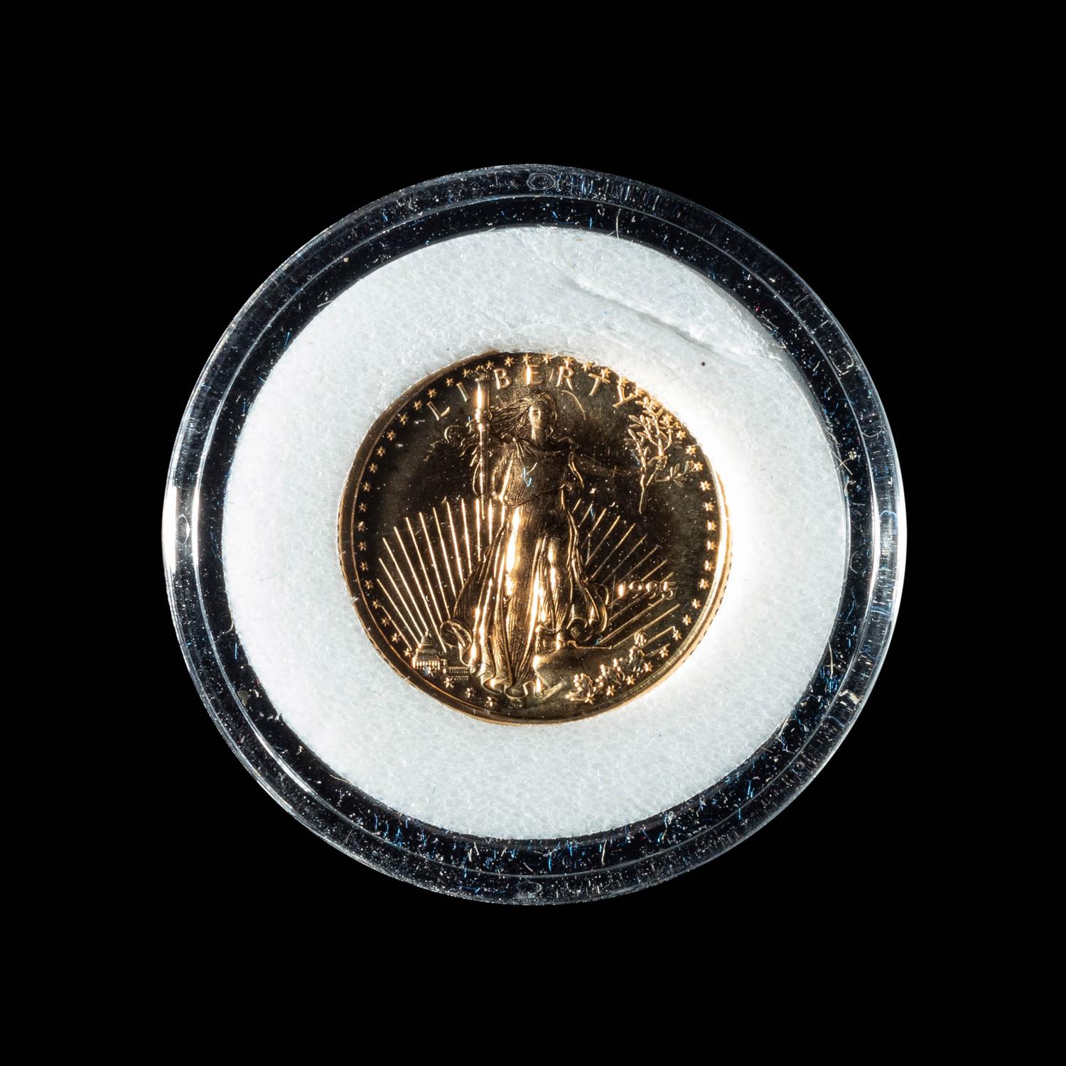 A 1995 Gold Eagle $5 Gold Coin