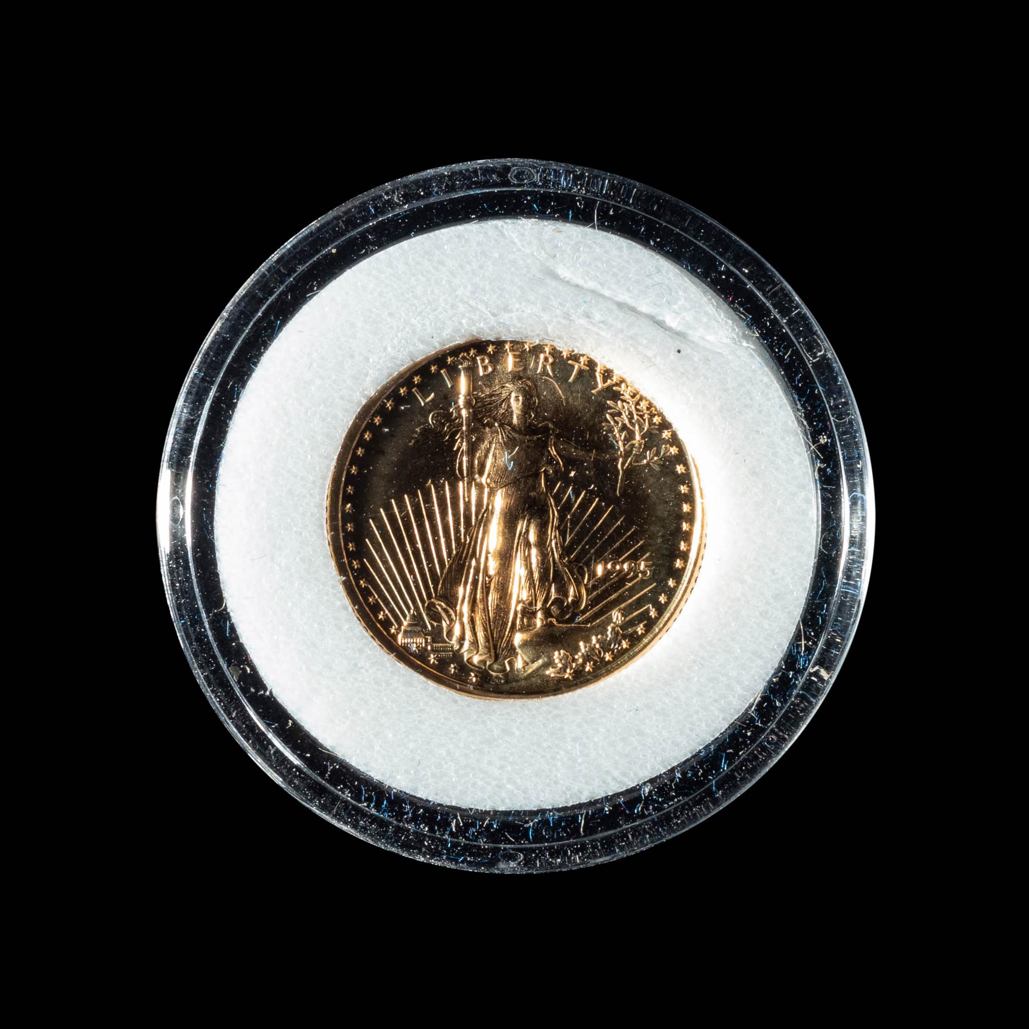 A 1995 Gold Eagle $5 Gold Coin