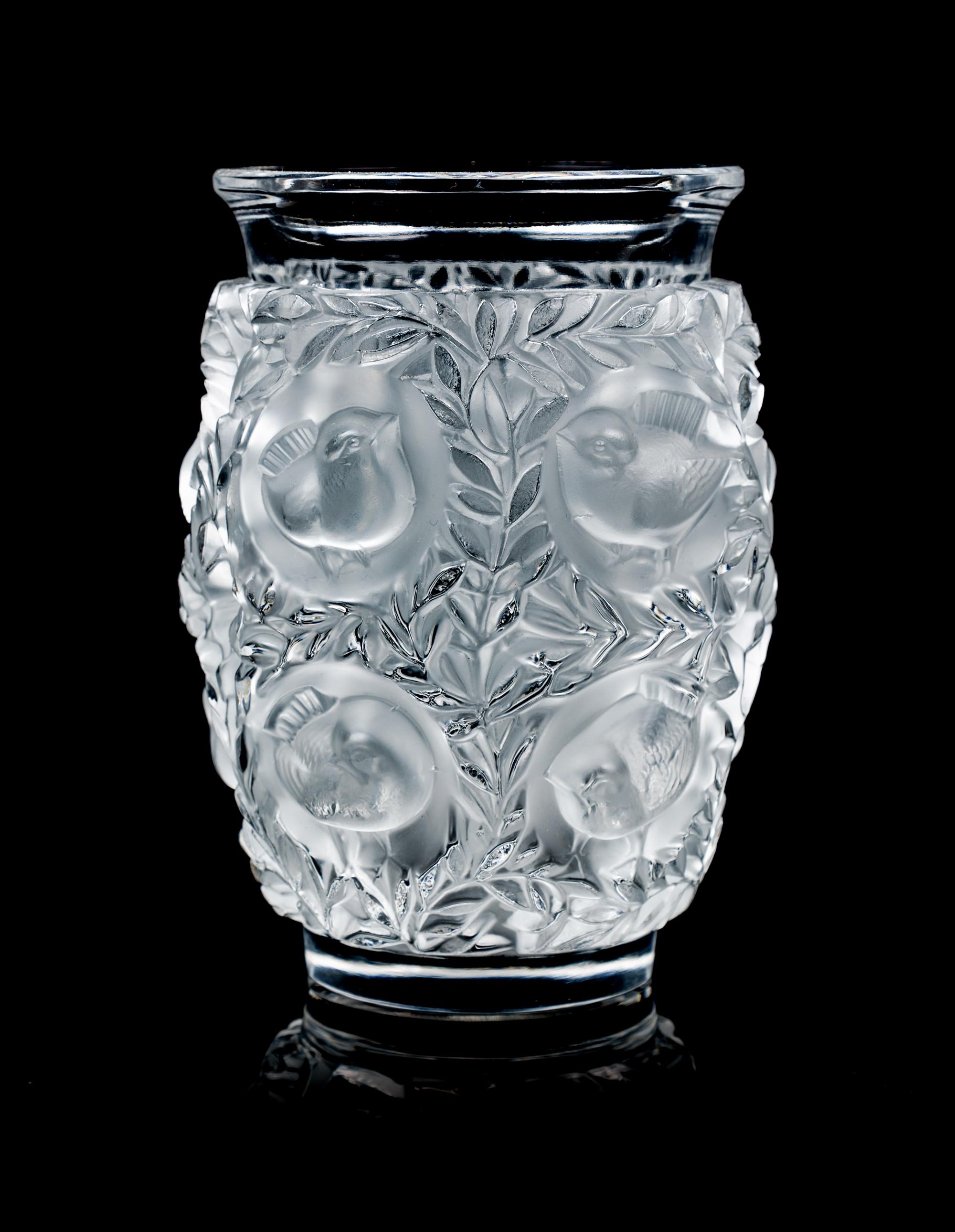 A Lalique Frosted Glass Vase Height 6 3/4 inches. — 20TH CENTURY