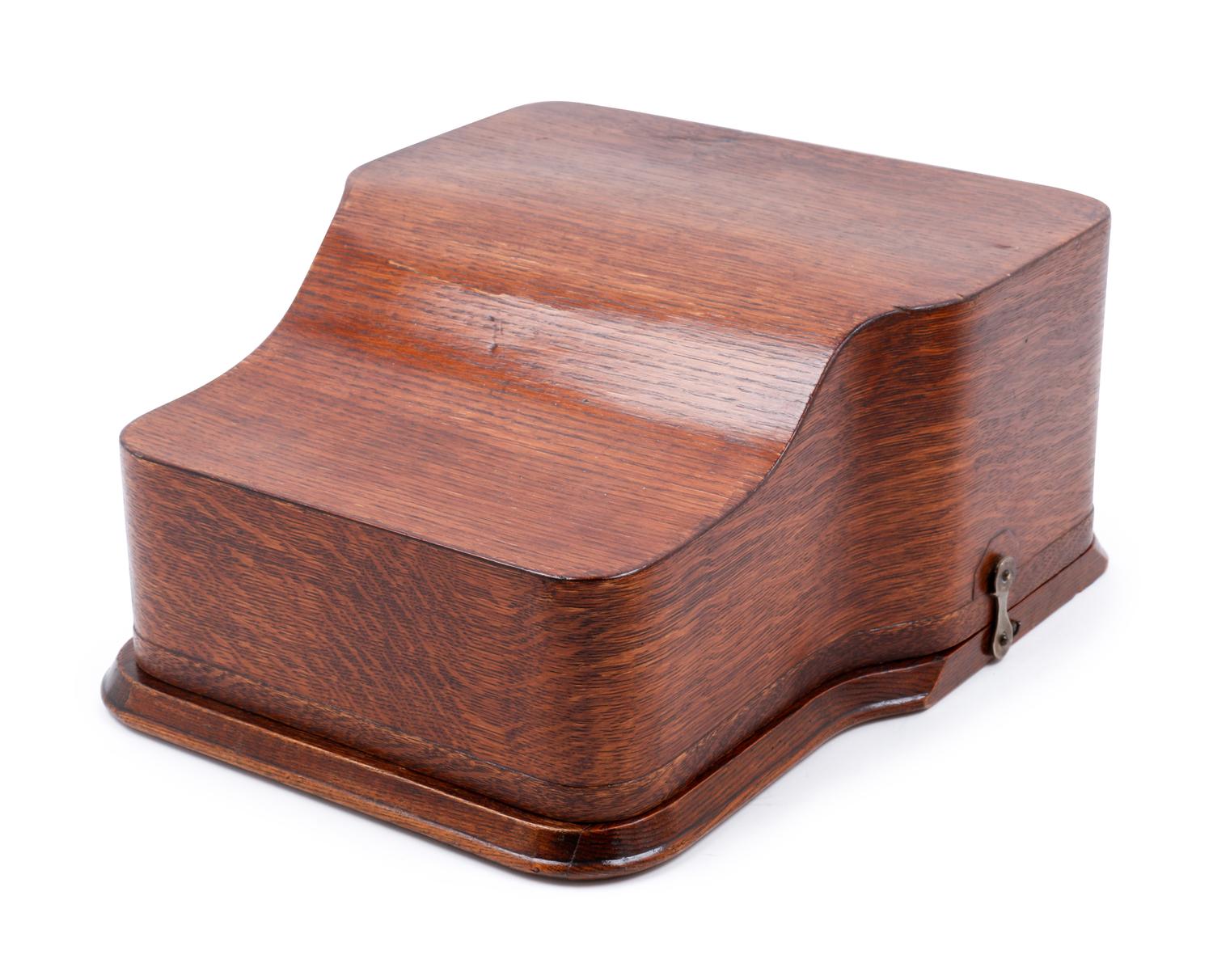 A Postal No. 5 Typewriter with a Wood Case