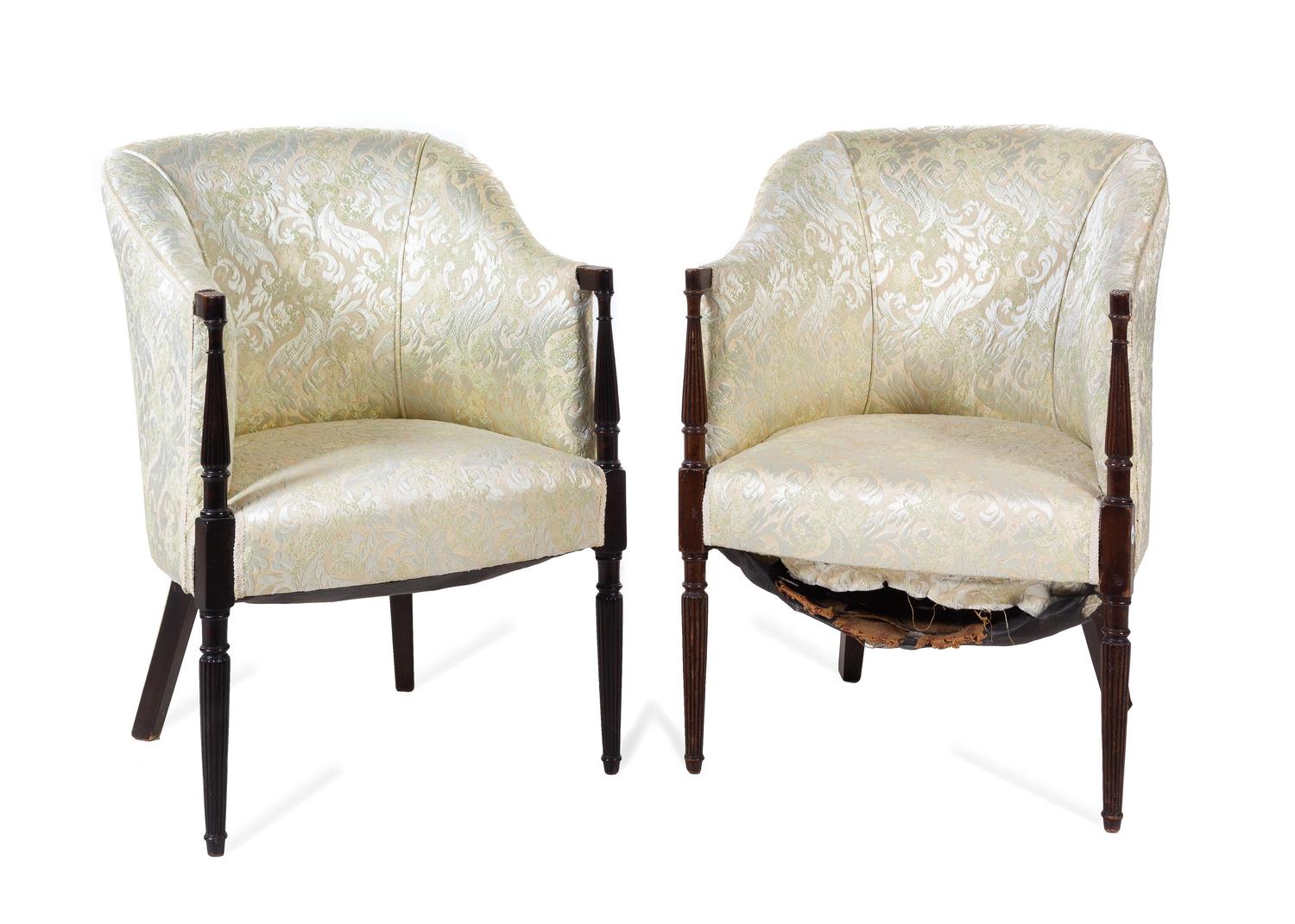A Pair of George III Mahogany Armchairs