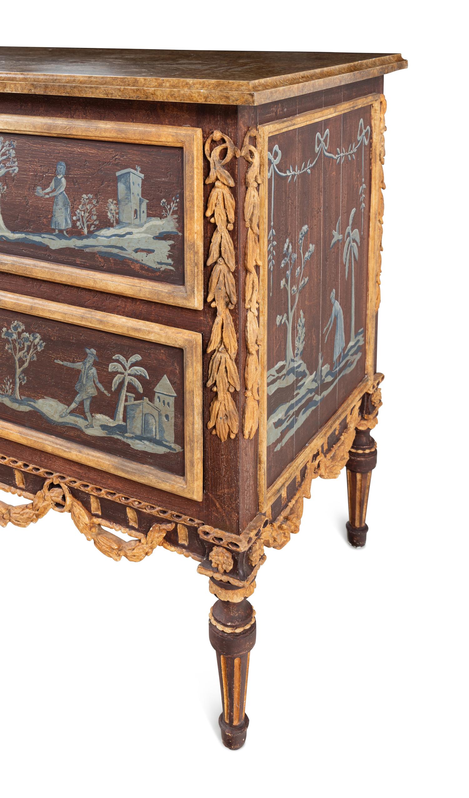 An Italian Style Painted Chest of Drawers