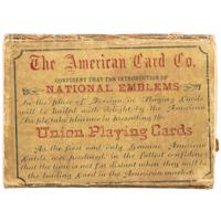 Union Playing Cards . New York: American Card Co., [ca 1863]. Complete set of Civil War playing cards with original box.
