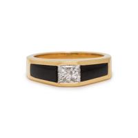DIAMOND AND ONYX RING