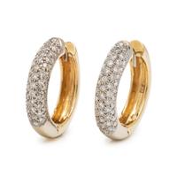 BICOLOR GOLD AND DIAMOND HOOP EARRINGS