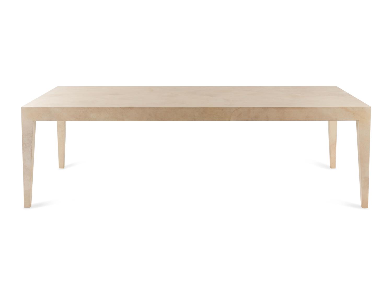 A J. Robert Scott Lacquered Goatskin Parchment Dining Table