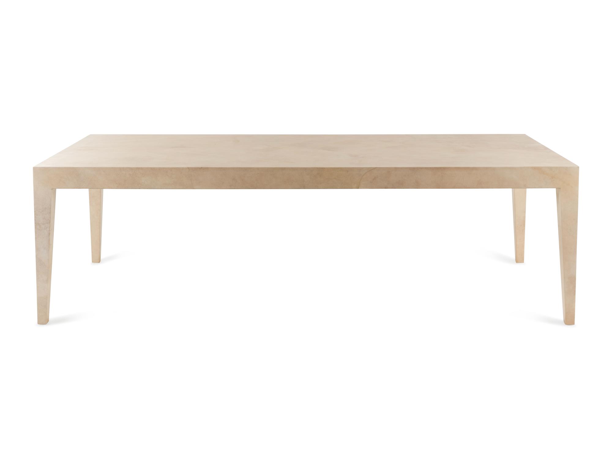 A J. Robert Scott Lacquered Goatskin Parchment Dining Table