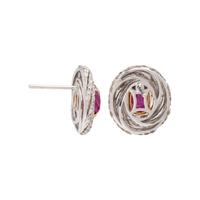 UNHEATED BURMESE RUBY AND DIAMOND EARRINGS