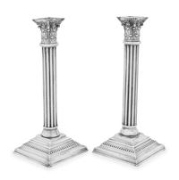 A Pair of American Silver Candlesticks
