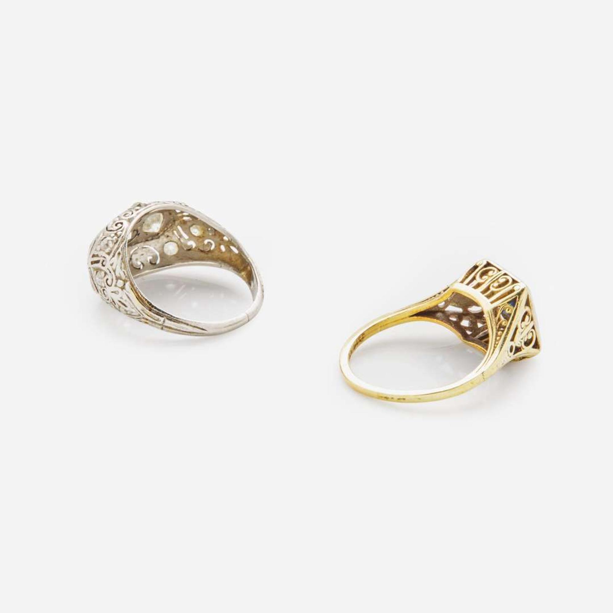 A Collection of Two Vintage Gem-Set Rings