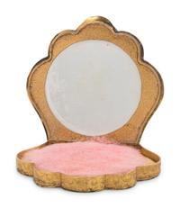 A Continental Gilt Metal and Faux Malachite Compact