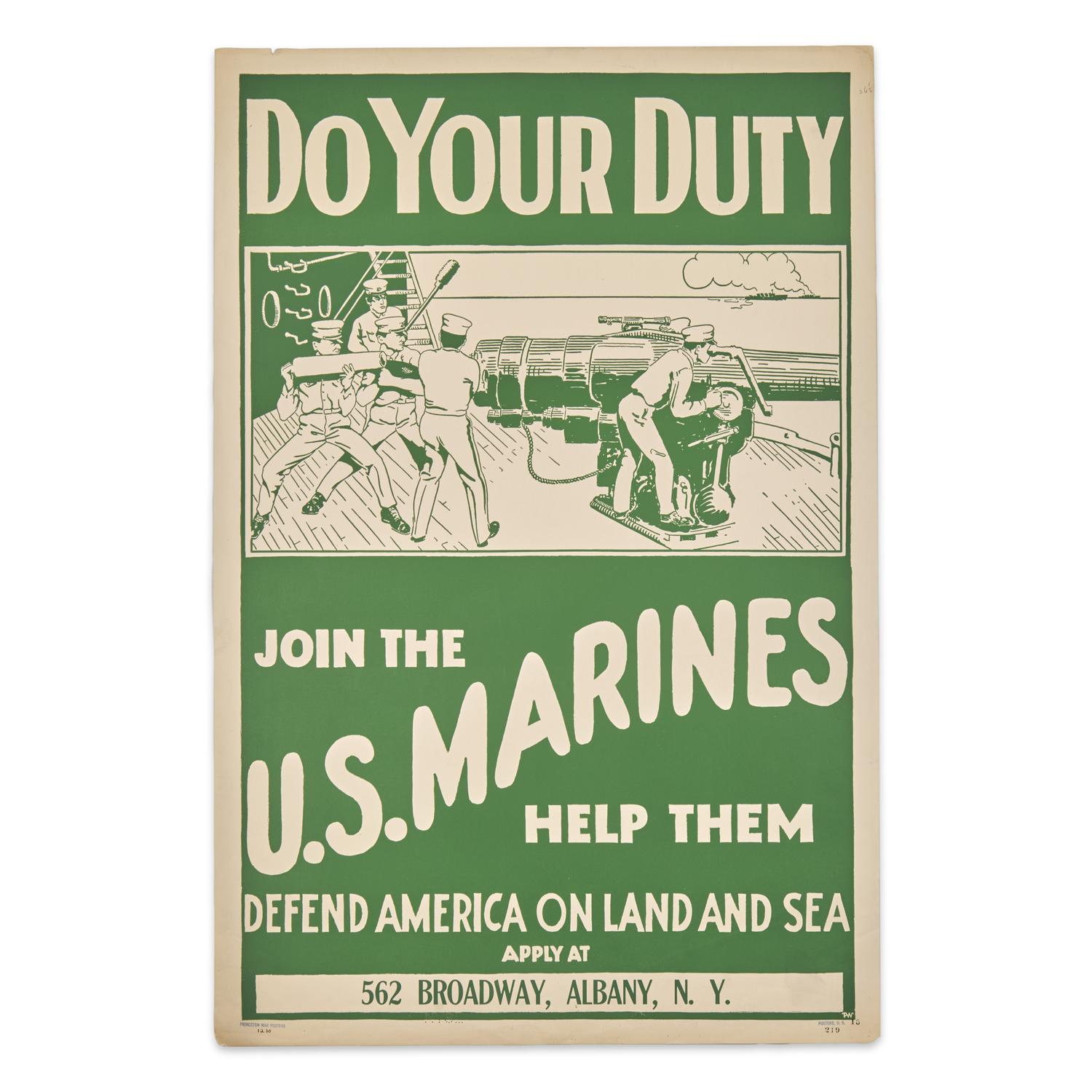 [World War I] Do Your Duty Join the U.S. Marines Poster
