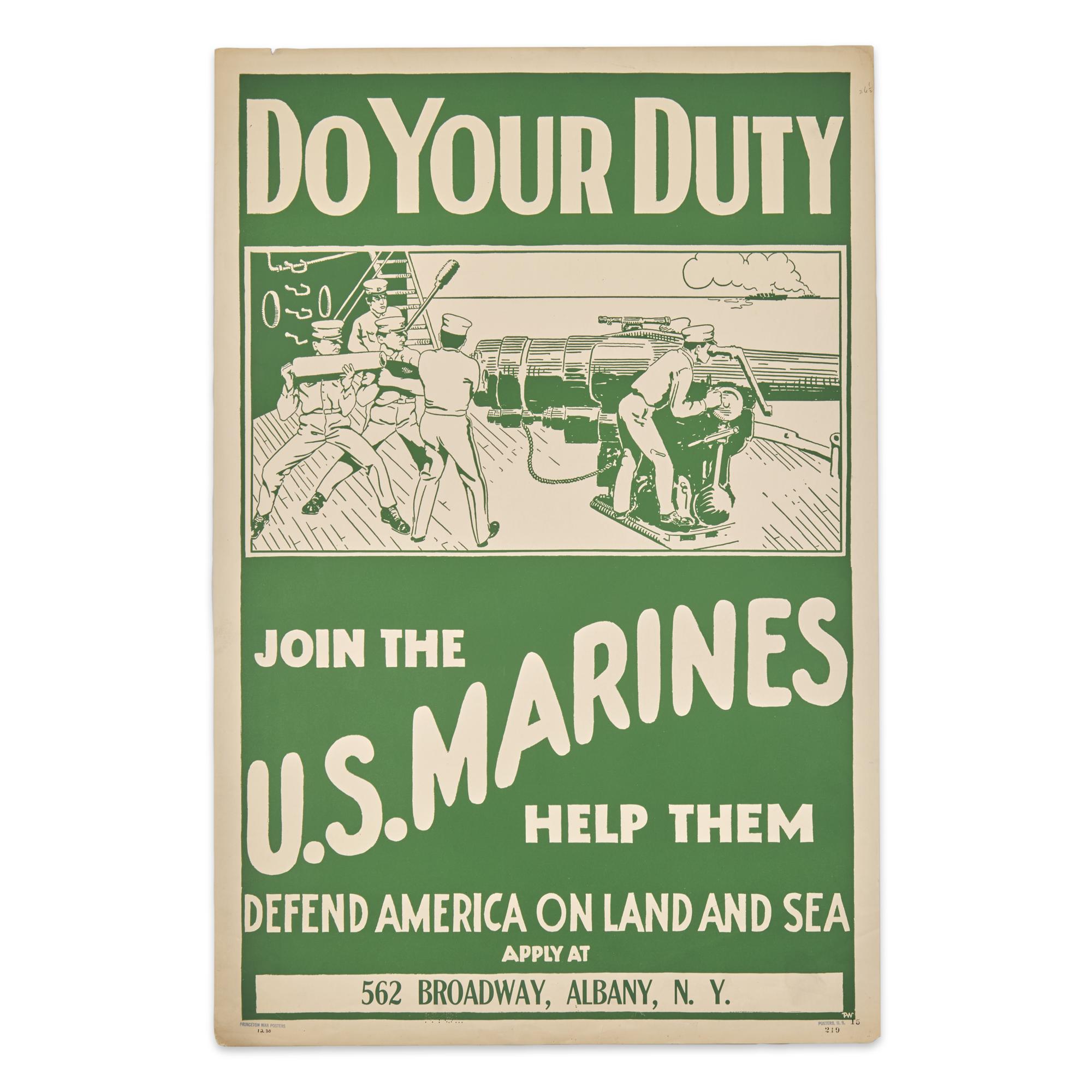 [World War I] Do Your Duty Join the U.S. Marines Poster