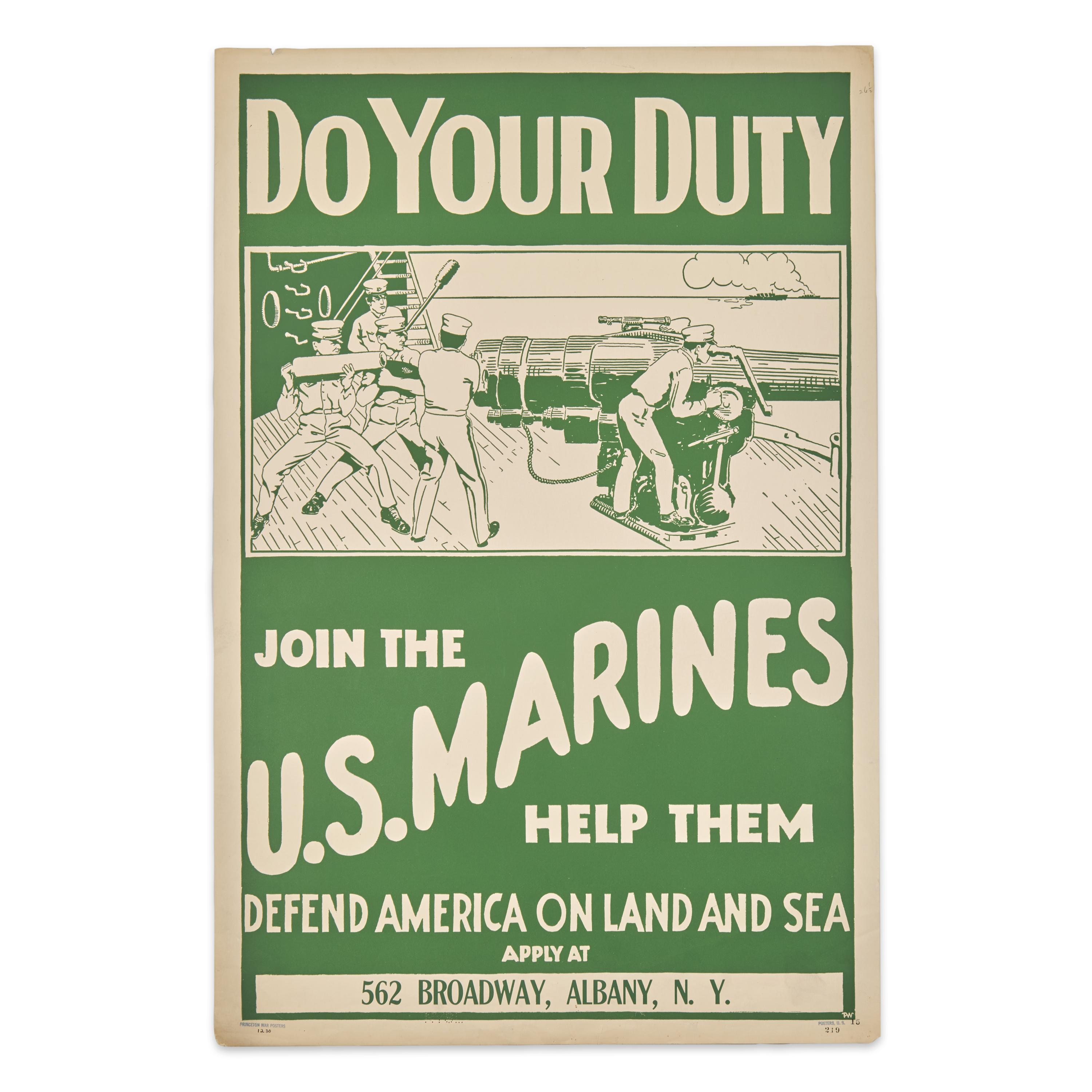 [World War I] Do Your Duty Join the U.S. Marines Poster