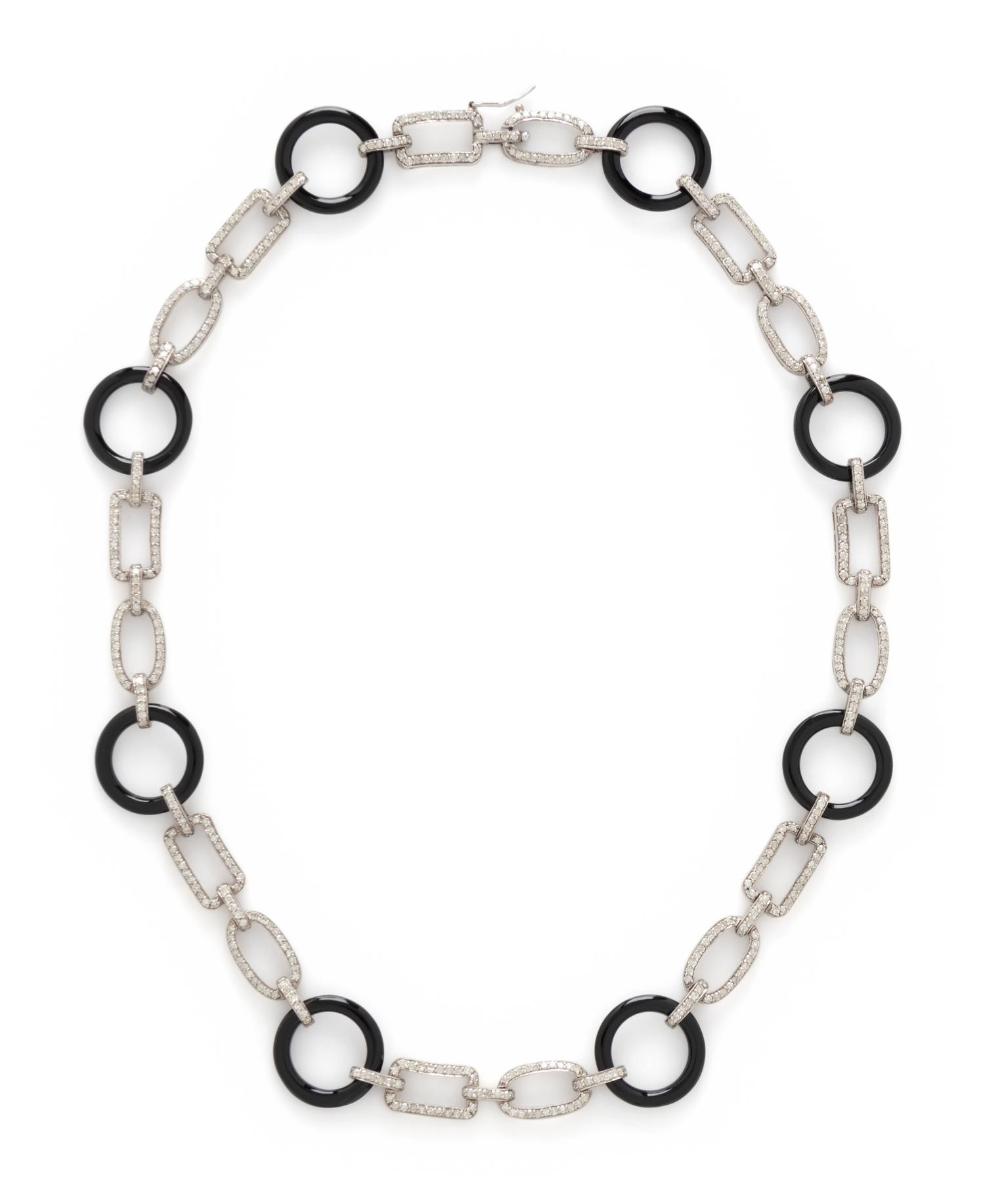DIAMOND AND ONYX NECKLACE