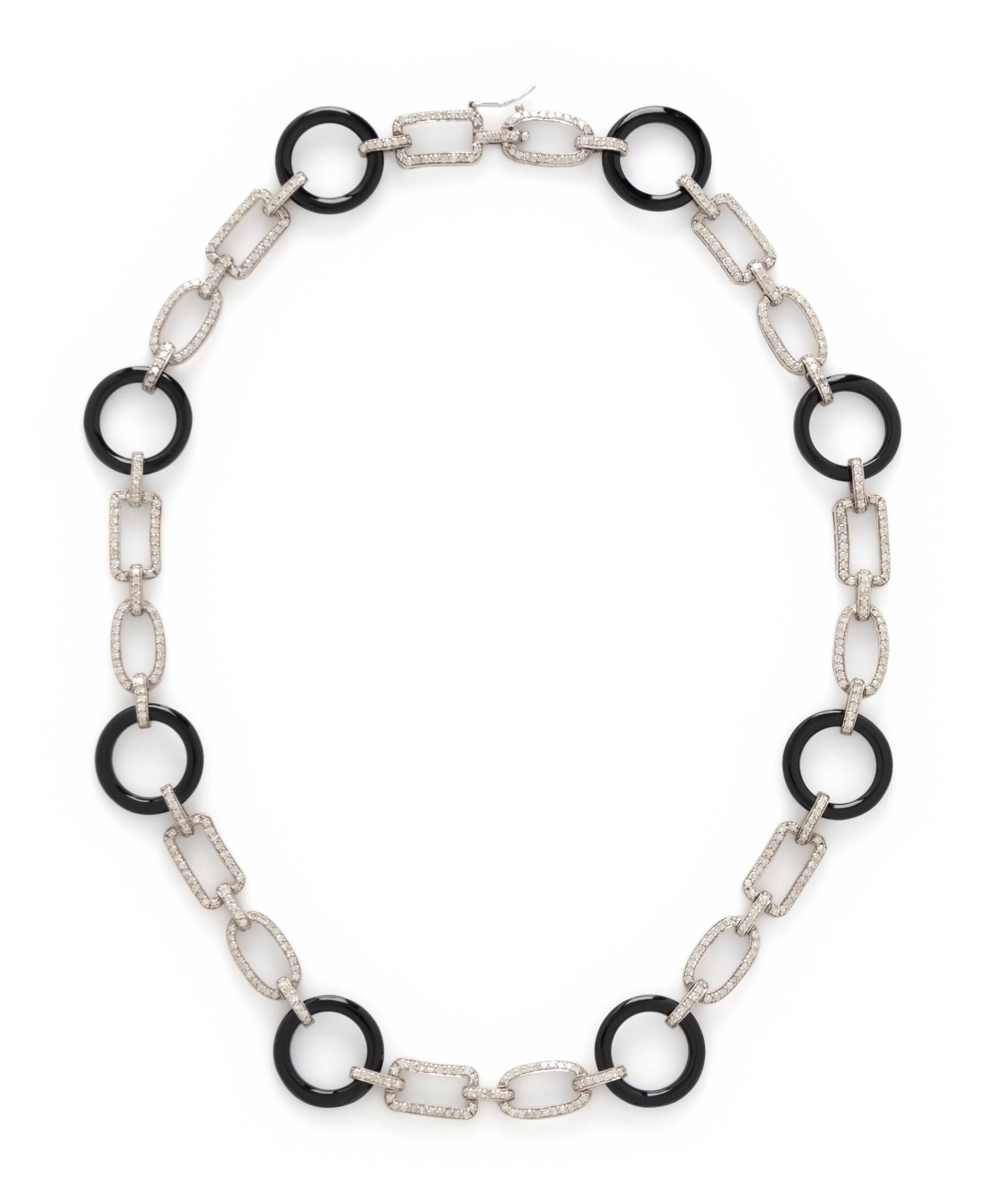 DIAMOND AND ONYX NECKLACE