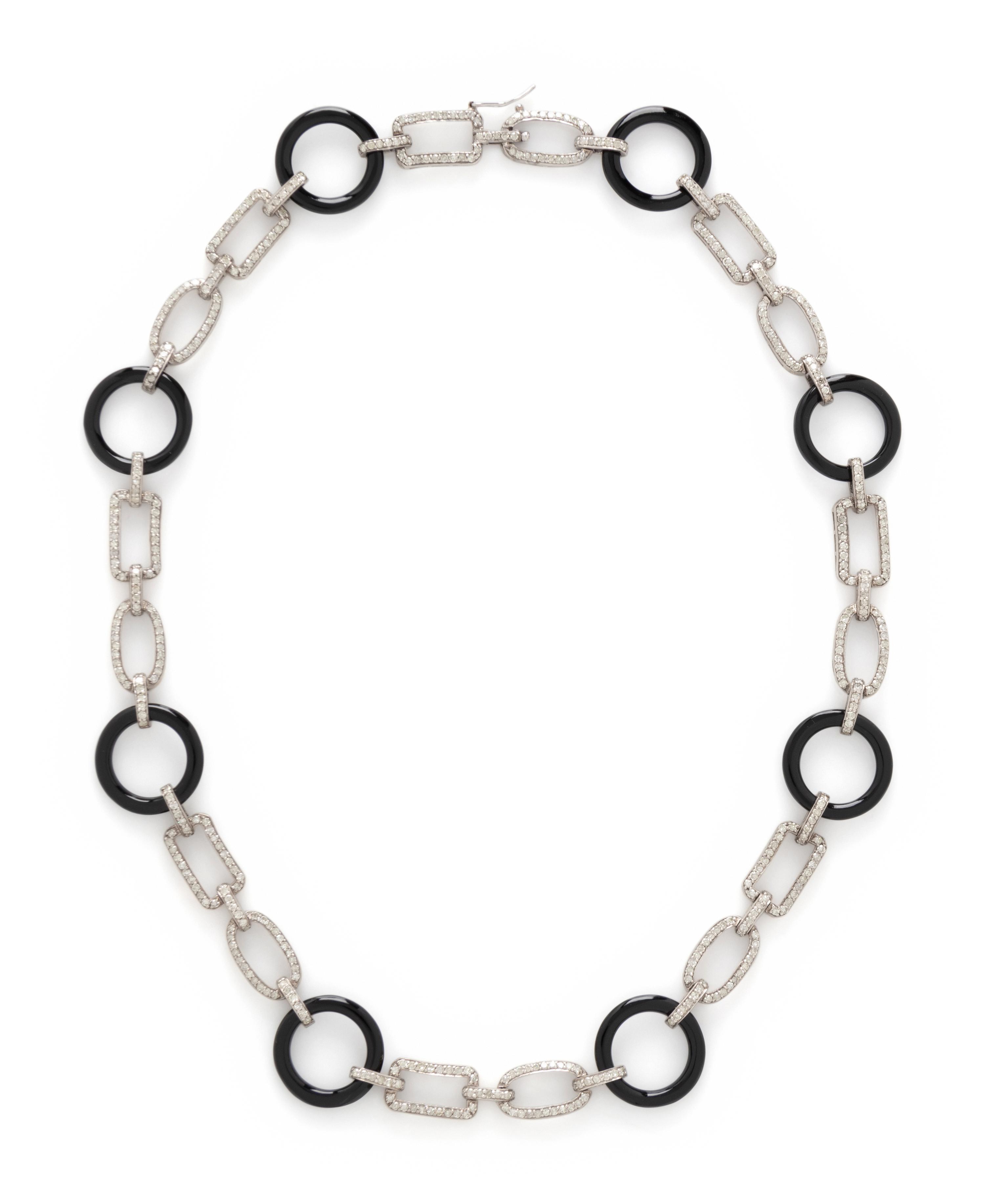 DIAMOND AND ONYX NECKLACE