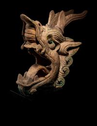 A Pair of Glazed Dragon-Form Roof-Tiles