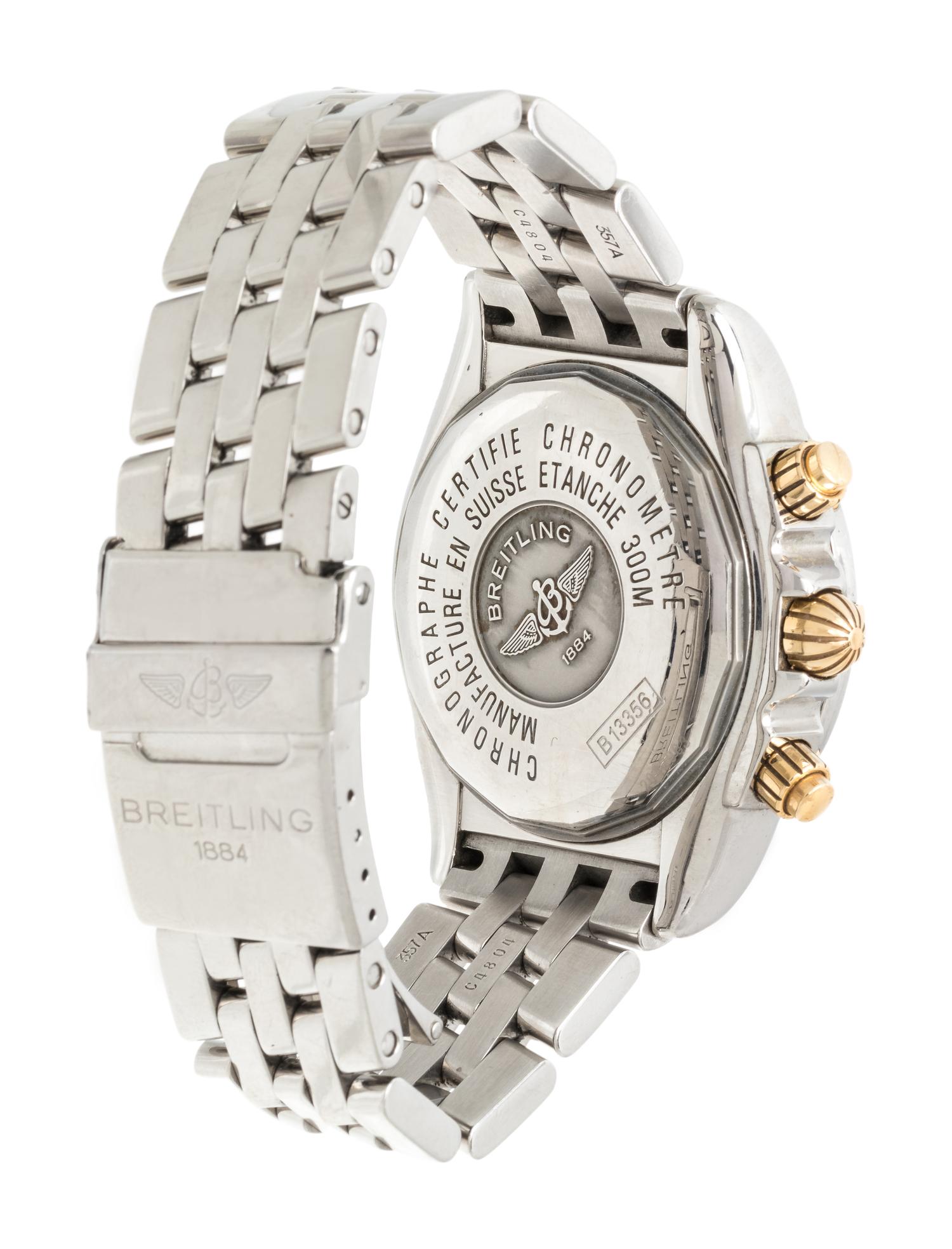 BREITLING, REF. 13356 STAINLESS STEEL AND YELLOW GOLD 'CHRONOMAT EVOLUTION' WRISTWATCH