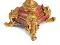 A Pair of French Gilt Bronze and Marble Candelabra