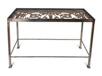A Steel Console Table with a Cast Iron Grate-Inset Top — 20TH CENTURY