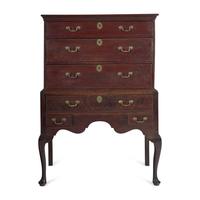 A Diminutive Queen Anne Oak High Chest of Drawers