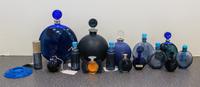 A Collection of Sixteen French Glass Perfume Bottles. Height of tallest 6 3/4 inches.