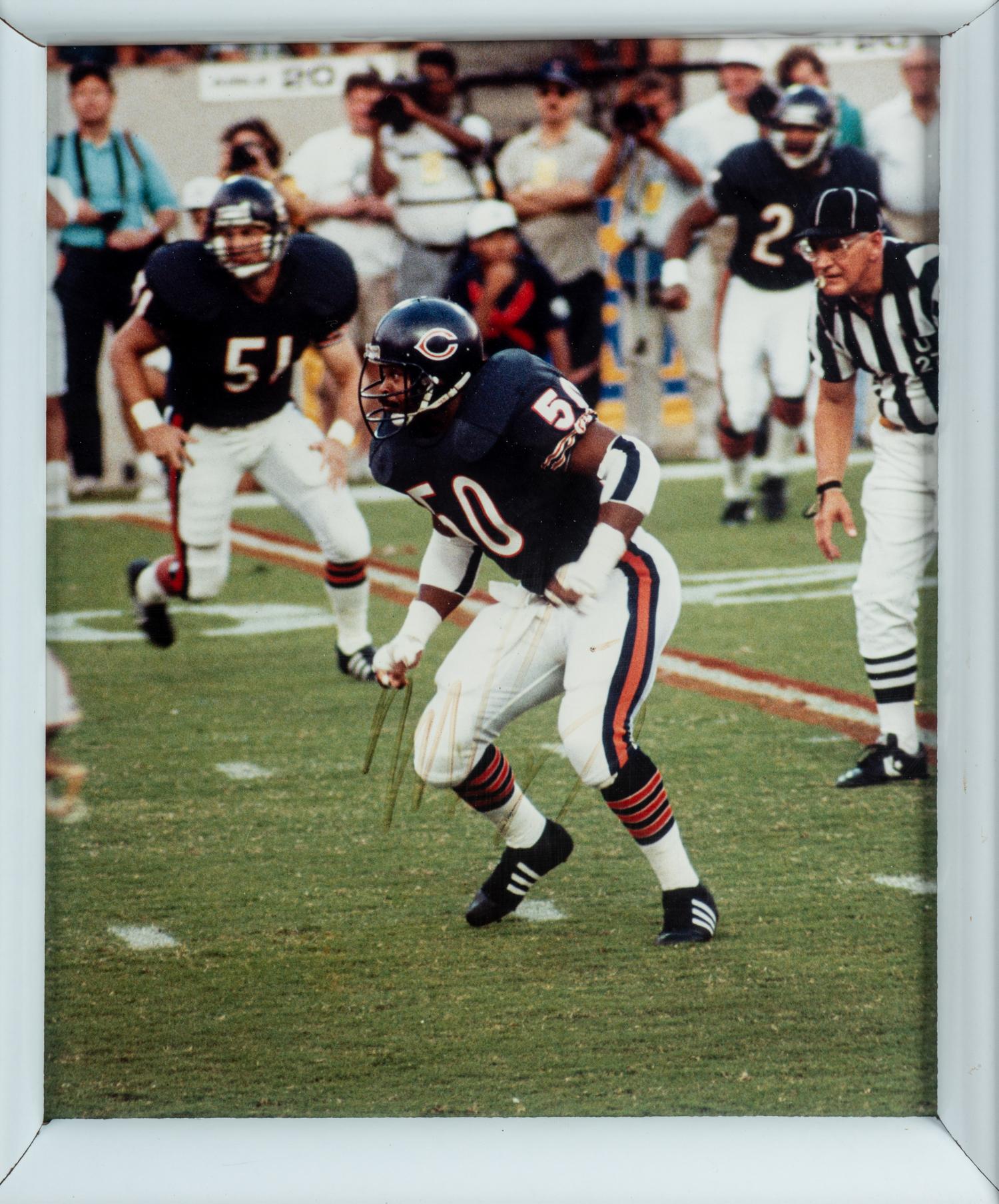 A Mike Singletary Chicago Bears Signed Autograph Jersey Display (Beckett Authentication Services Letter),