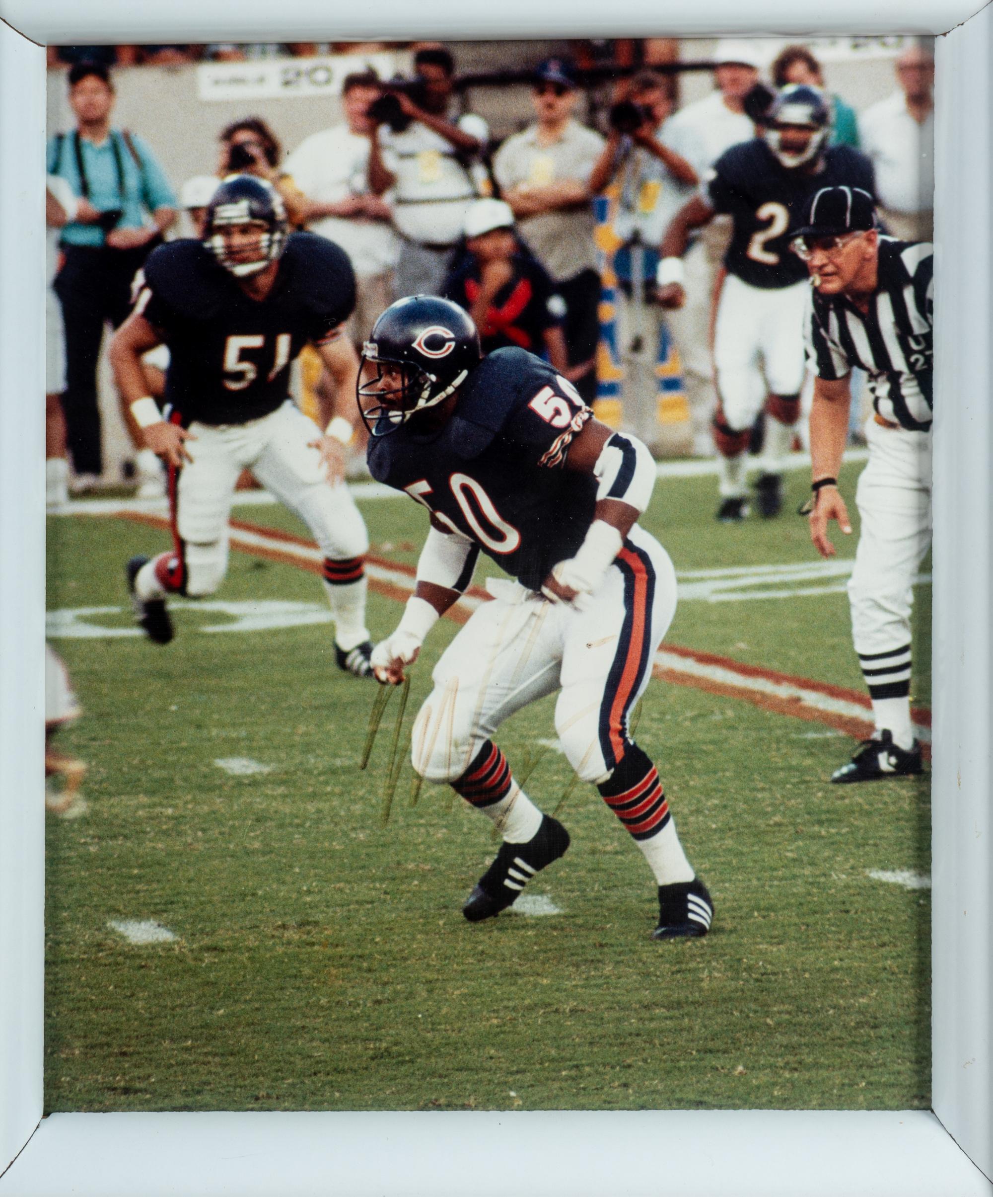 A Mike Singletary Chicago Bears Signed Autograph Jersey Display (Beckett Authentication Services Letter),