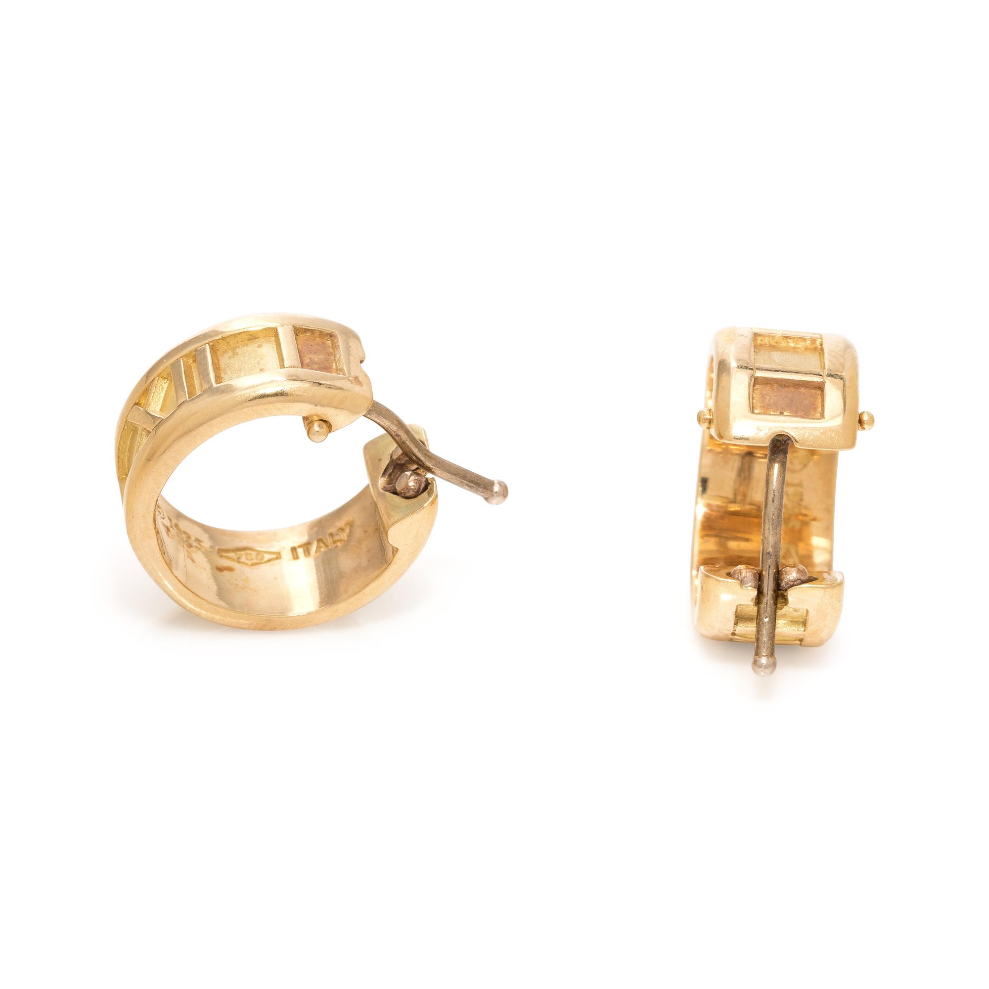 TIFFANY & CO., YELLOW GOLD 'ATLAS' EARRINGS