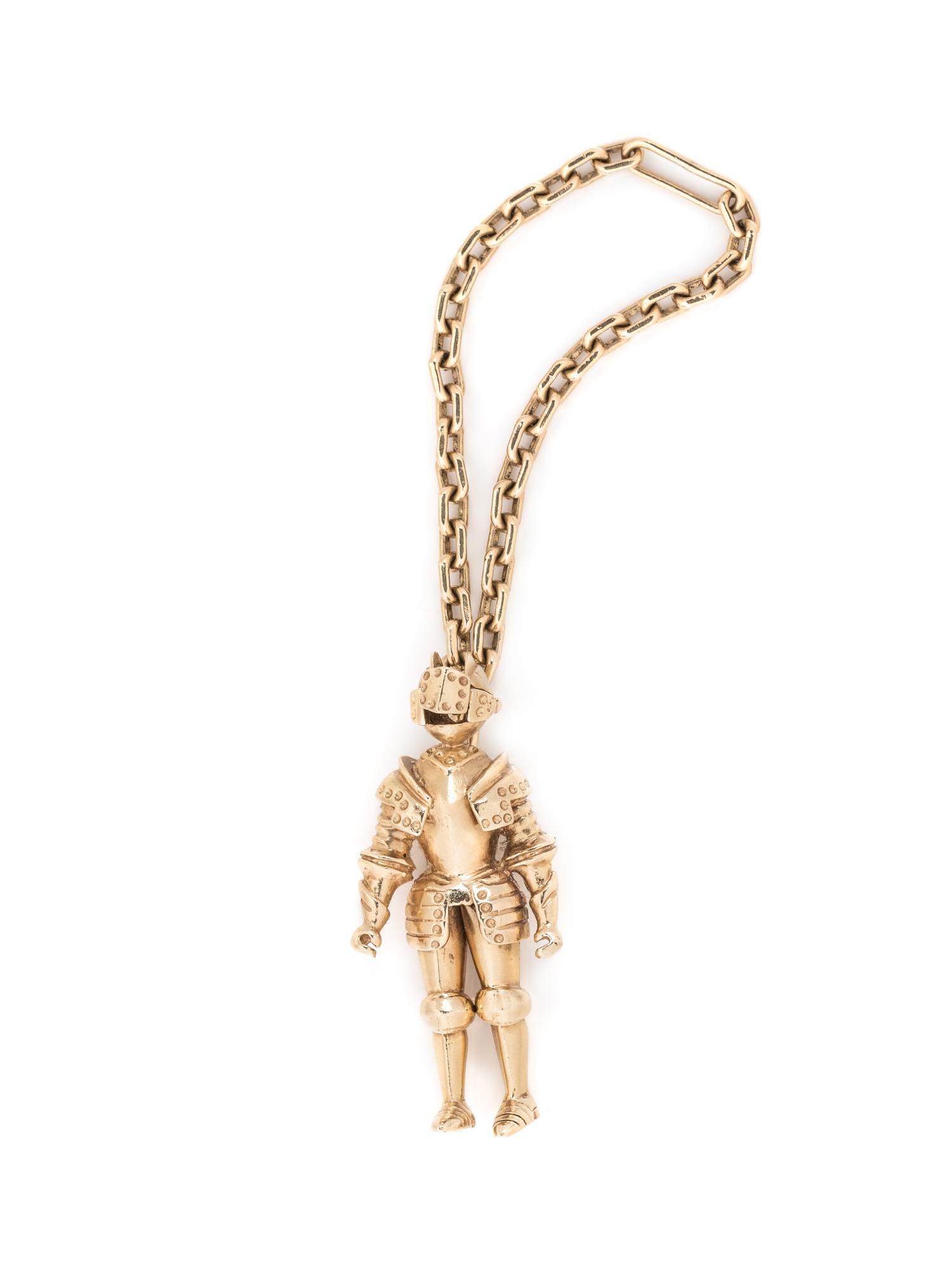 YELLOW GOLD KNIGHT KEYCHAIN