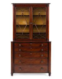 A Regency Mahogany Bureau Bookcase