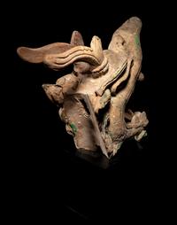 A Pair of Glazed Dragon-Form Roof-Tiles