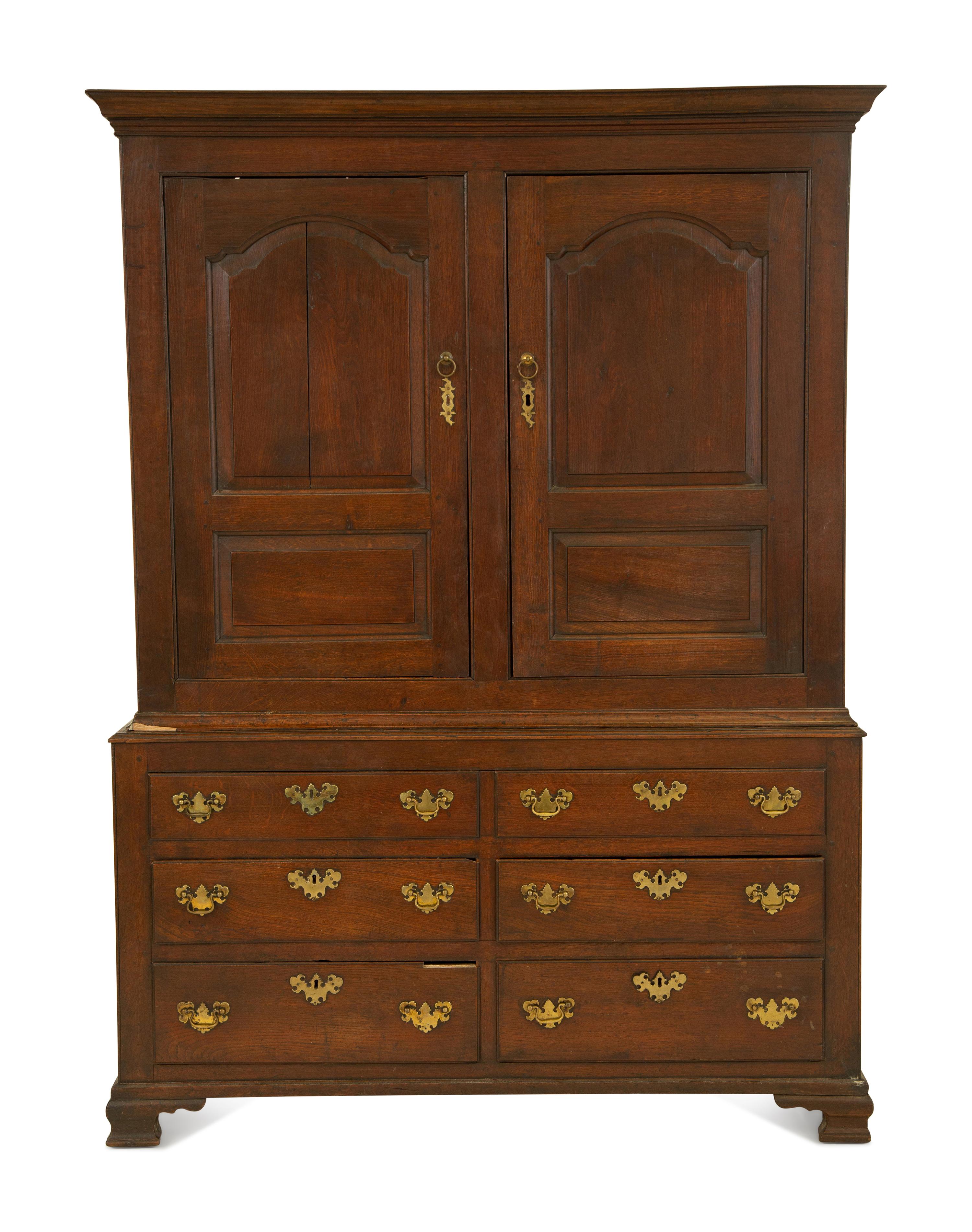 A George I Oak Livery Cupboard