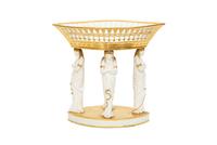 A Paris Porcelain Egyptian Revival Parcel Gilt Bisque Porcelain Centerpiece