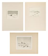Three Works: Whirlwinds, Mojave Desert, Calif-, Desert Dunes and Drifting Sand - Amboy, Calif-