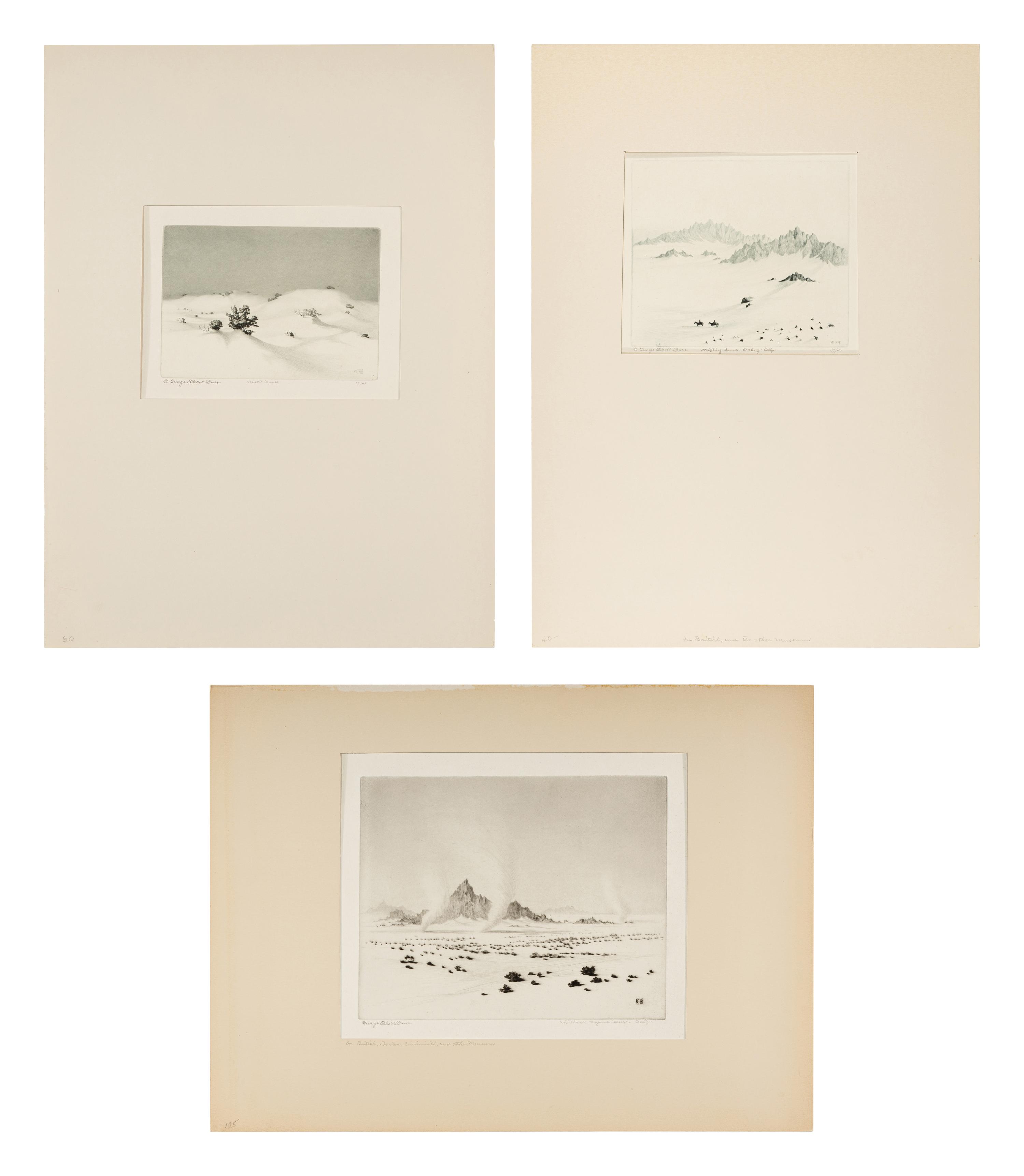 Three Works: Whirlwinds, Mojave Desert, Calif-, Desert Dunes and Drifting Sand - Amboy, Calif-