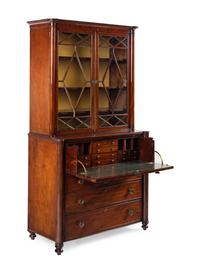 A Regency Mahogany Bureau Bookcase