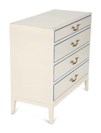 A Tommy Parzinger White Lacquer Commode
