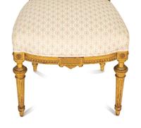 A Diminutive Louis XVI Style Giltwood Lyre-Back Chair