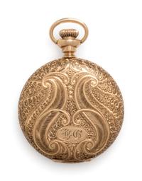 Elgin, 14K Yellow Gold Hunter Case Pendant Watch, Circa 1910