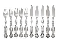A Georg Jensen Silver Ornamental Fish Service