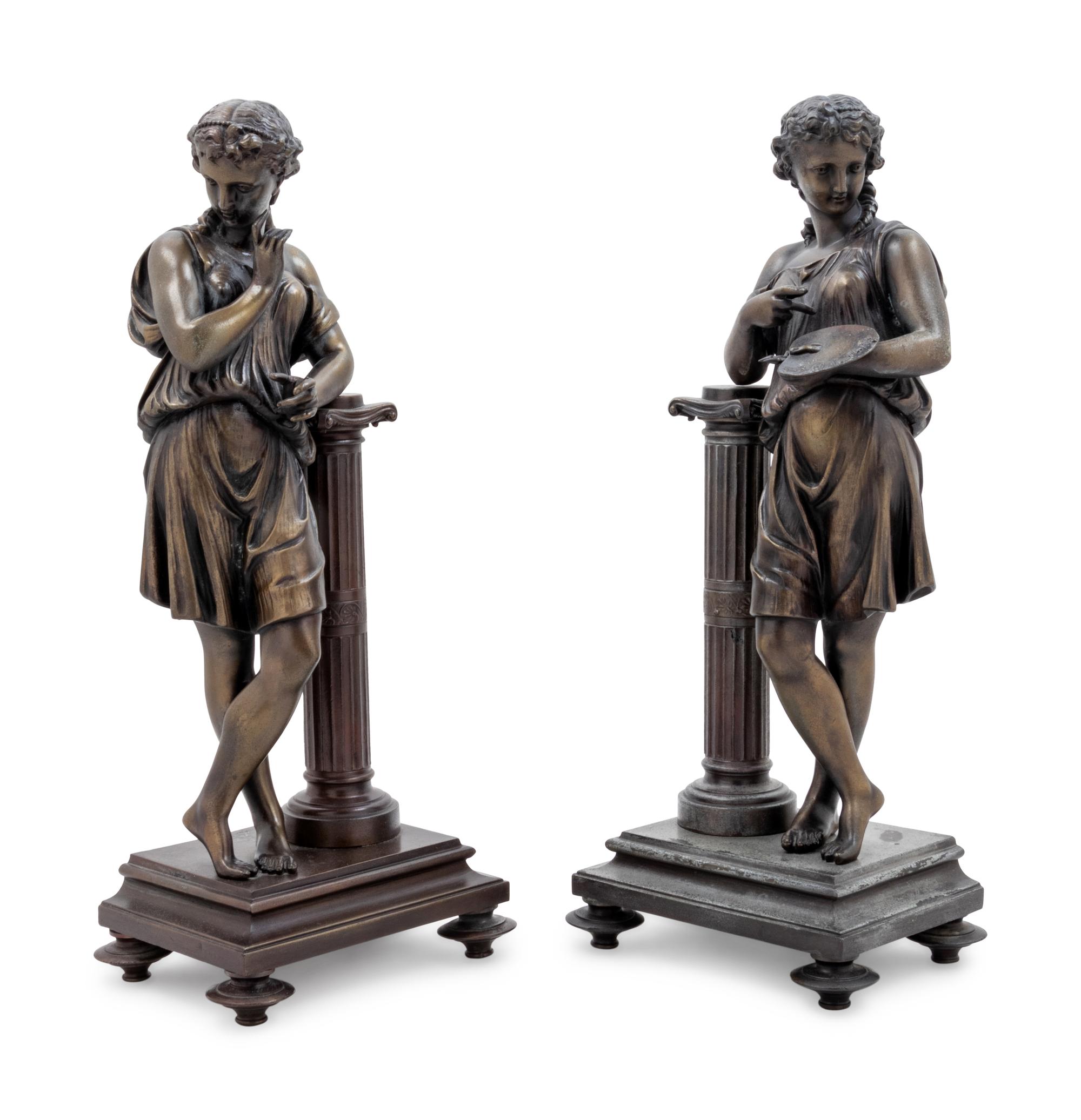 A Pair of French Cast Metal Figures