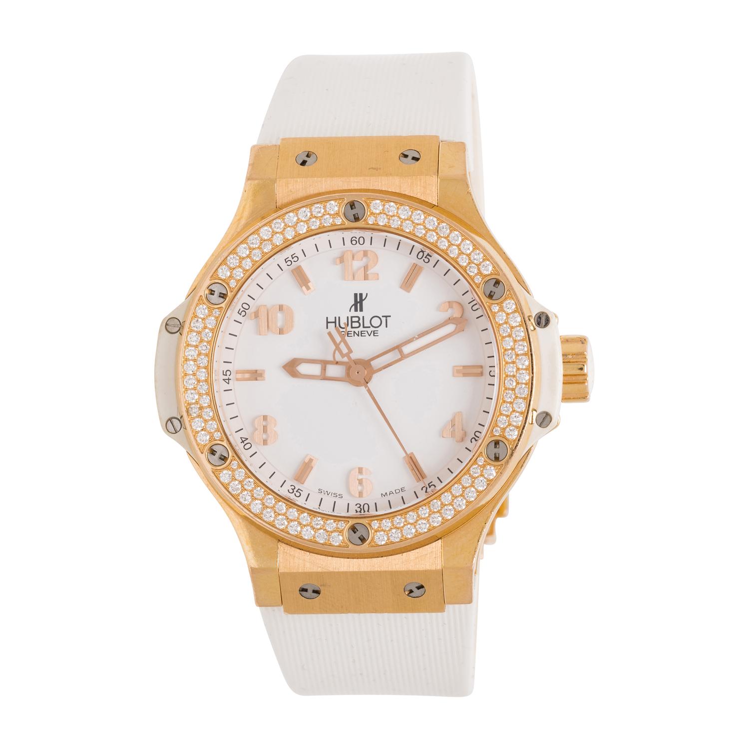 HUBLOT, 'BIG BANG' 18K ROSE GOLD AND DIAMOND WATCH