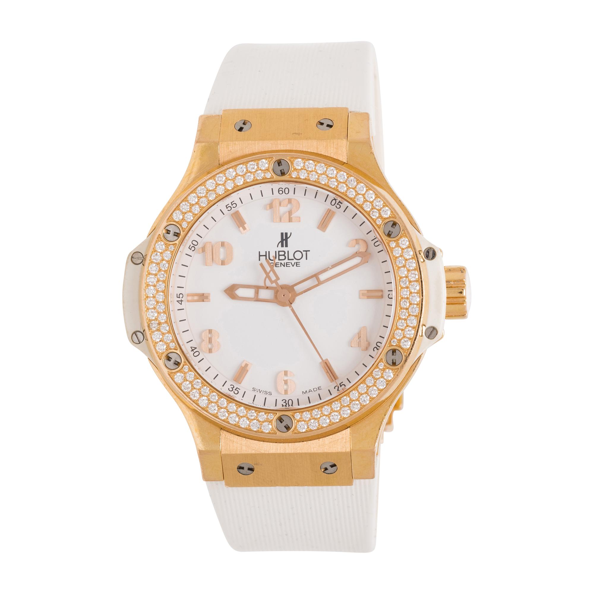 HUBLOT, 'BIG BANG' 18K ROSE GOLD AND DIAMOND WATCH