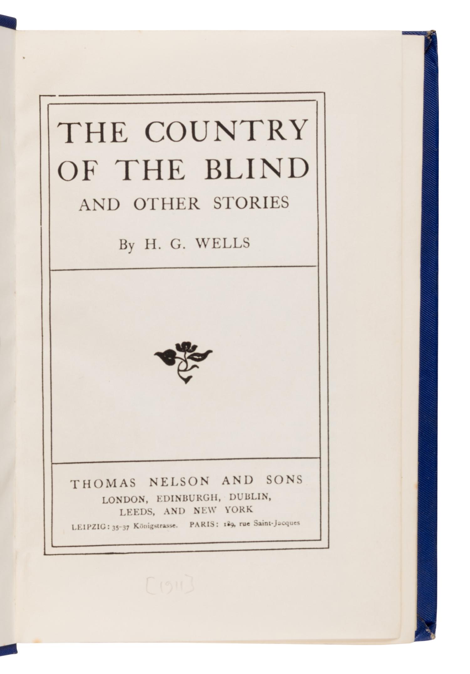 Wells, H.G. (1866-1946). A group of 4 first editions, comprising: