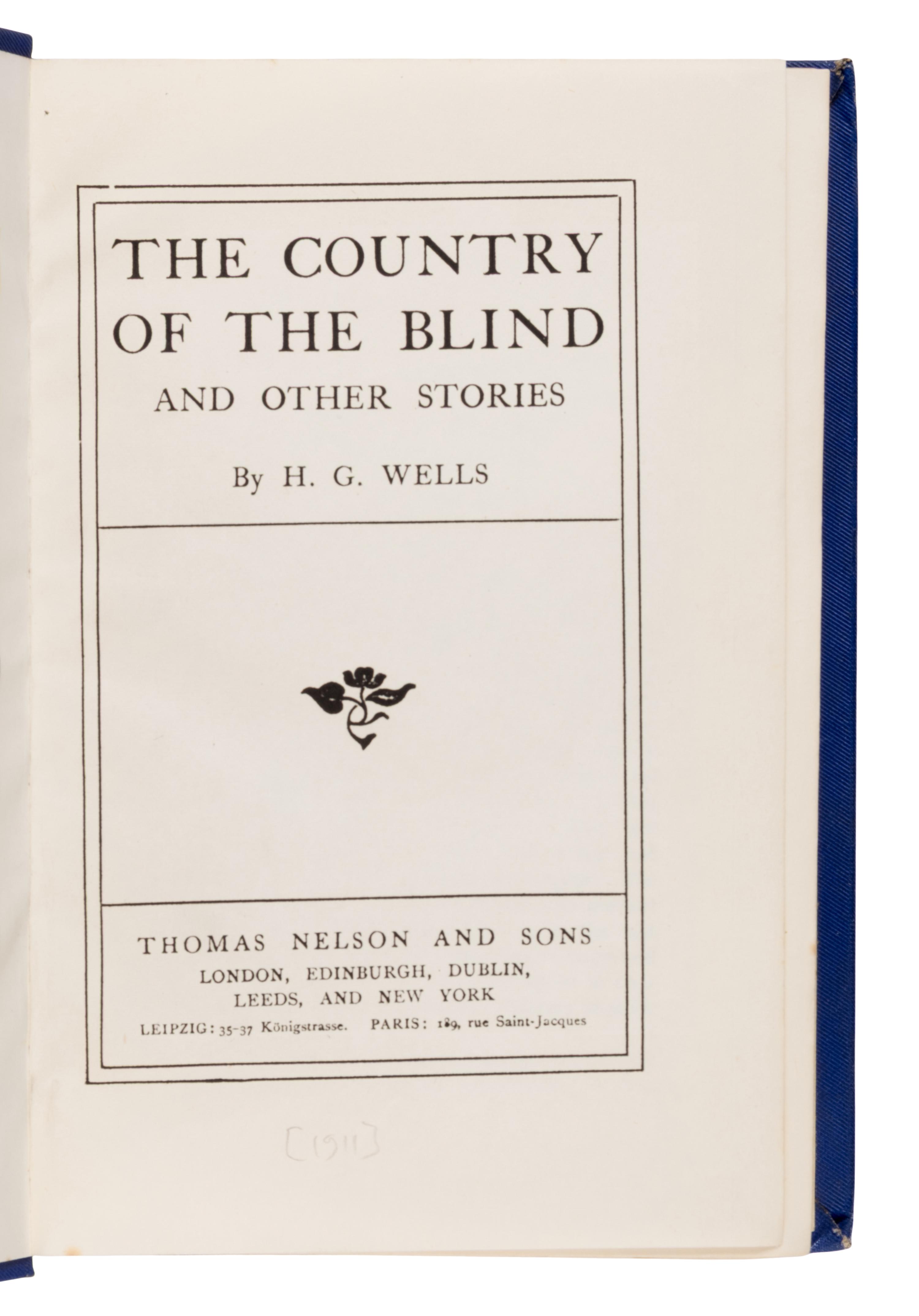 Wells, H.G. (1866-1946). A group of 4 first editions, comprising: