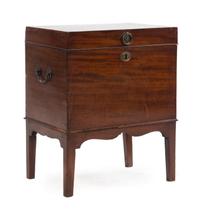 A George III Mahogany Cellarette Height 21 3/4 x width 18 x depth 11 3/4 inches. — LATE 18TH/EARLY 19TH CENTURY