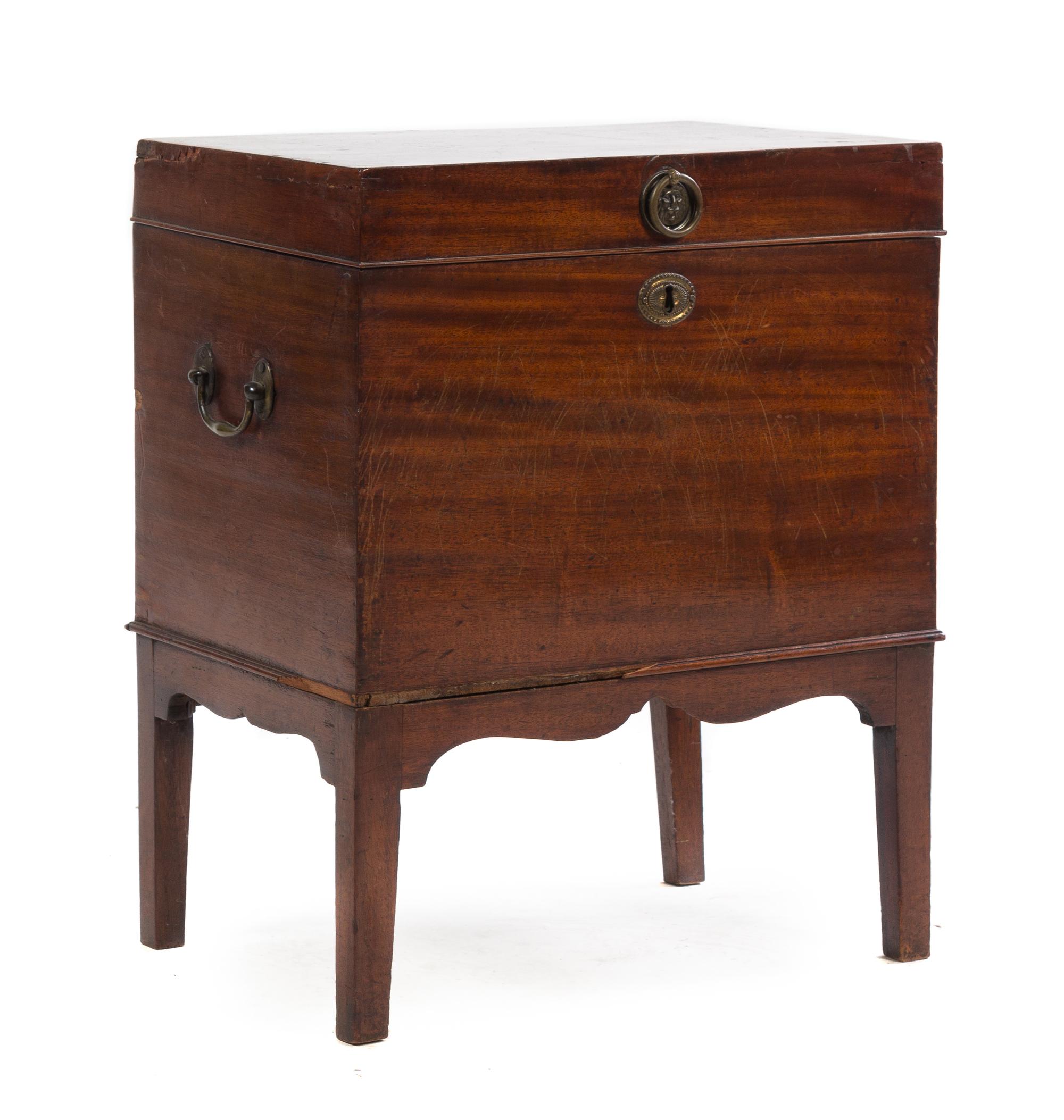 A George III Mahogany Cellarette Height 21 3/4 x width 18 x depth 11 3/4 inches. — LATE 18TH/EARLY 19TH CENTURY